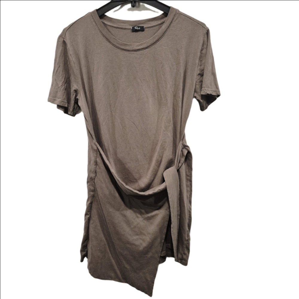 Rails Edie Canteen Cotton Tshirt Short Sleeve Wrap Front Dress